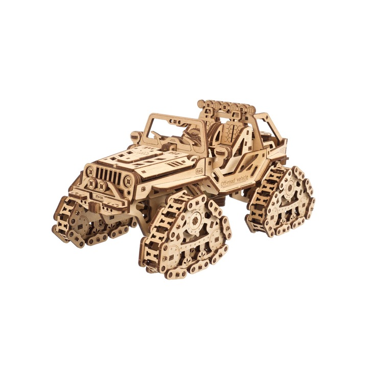 3D fa puzzle, Ugears, Lánctalpas terepjáró, 423 db
