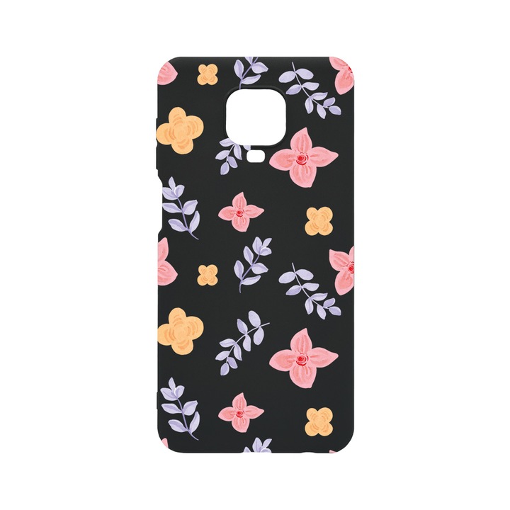 Husa BestCase® Slim SIlicon 0.8MM, Compatibila Cu Xiaomi Redmi Note 9 Pro Max, Flower Pattern, Rezistenta la uzura, B 978