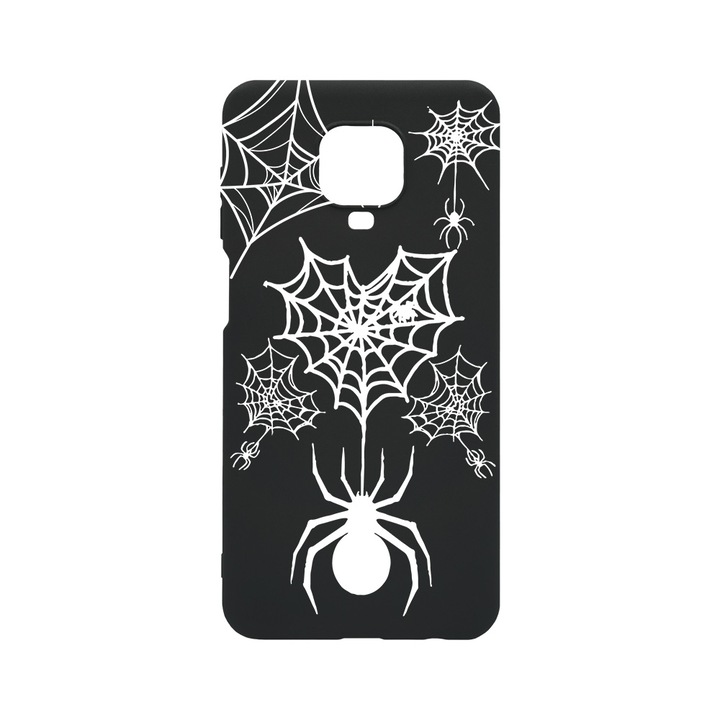 Husa BestCase® Slim SIlicon 0.8MM, Compatibila Cu Xiaomi Redmi Note 9 Pro Max, Spider Web, Rezistenta la uzura, B 1036
