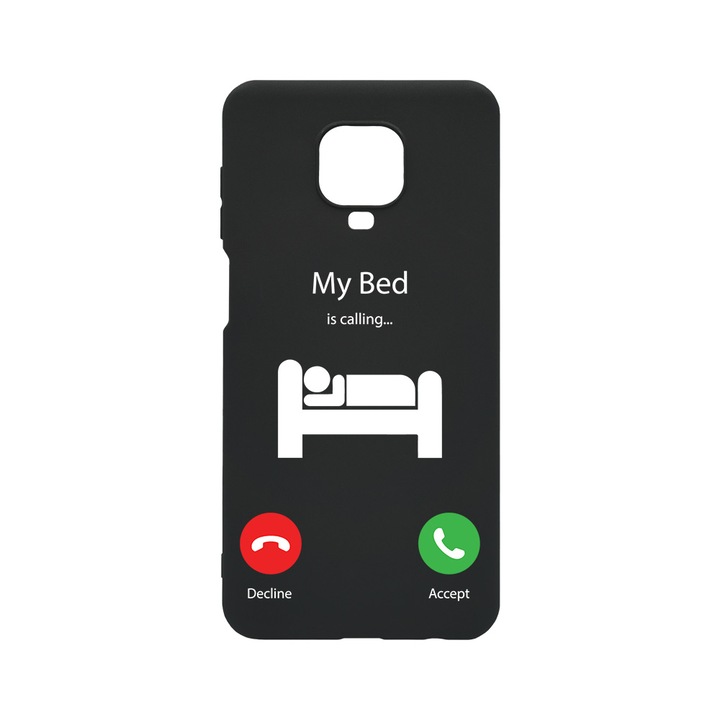 Husa BestCase® Slim SIlicon 0.8MM, Compatibila Cu Xiaomi Redmi Note 9S, My Bed Is Calling, Rezistenta la uzura, B 945