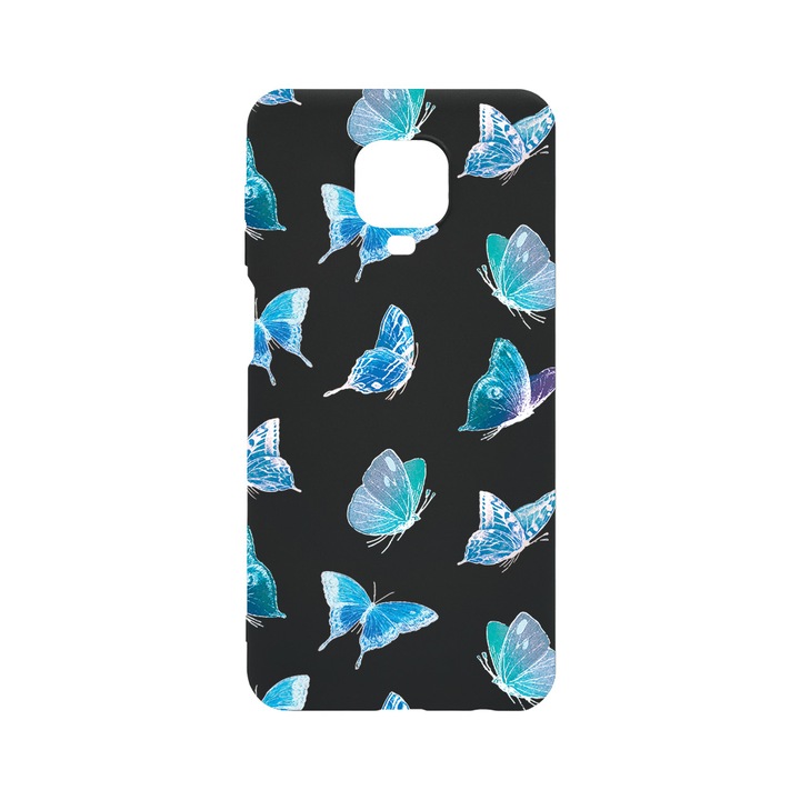Husa BestCase® Slim SIlicon 0.8MM, Compatibila Cu Xiaomi Redmi Note 9S, Butterfly Pattern, Rezistenta la uzura, B 1012