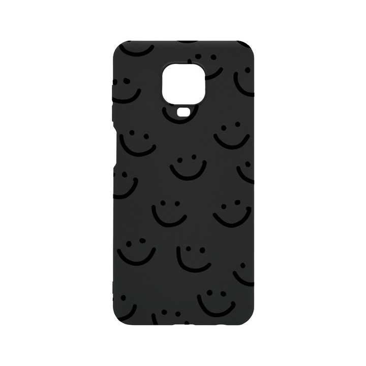Husa BestCase® Slim SIlicon 0.8MM, Compatibila Cu Xiaomi Redmi Note 9 Pro Max, Smiley, Rezistenta la uzura, B 1056