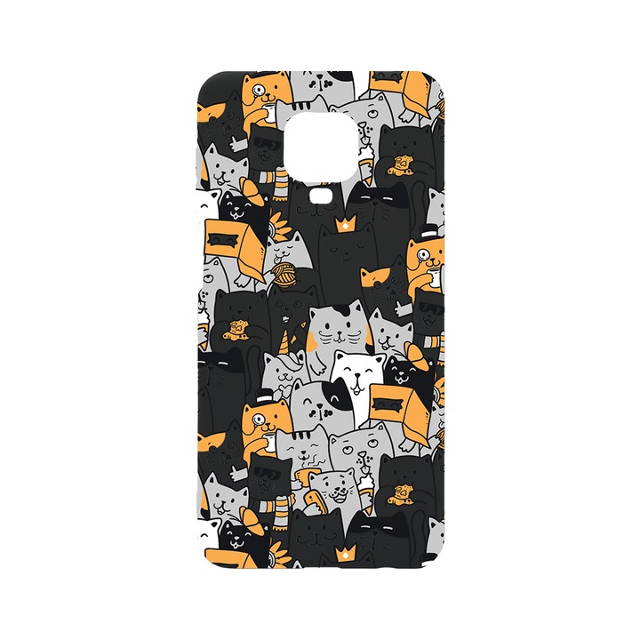 Husa BestCase® Slim SIlicon 0.8MM, Compatibila Cu Xiaomi Redmi Note 9S, Cat Pattern, Rezistenta la uzura, B 1030