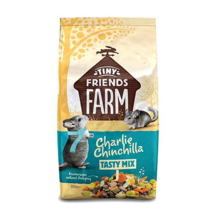Mix gustos si echilibrat nutritional pentru Chinchilla, Tiny Friends Farm, 850 g