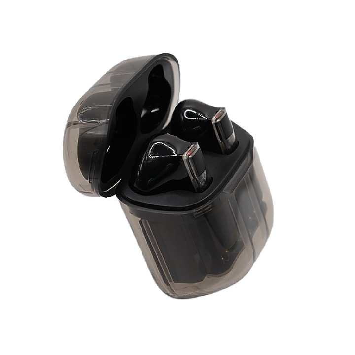 Безжични слушалки, Optim Premium Sound, ABS, Type-C, 200 mAh, Bluetooth 5.1, специален дизайн, черни