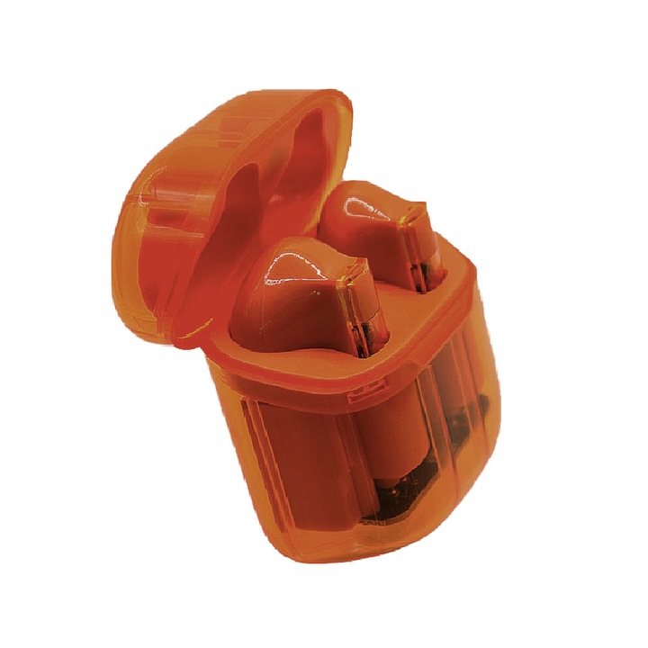 Безжични слушалки Optim Premium Sound, ABS, Type-C, 200 mAh, Bluetooth 5.1, Оранжев