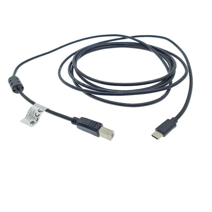 Cablu USB-C la USB-B pentru imprimanta, 3 metri, culoare neagra