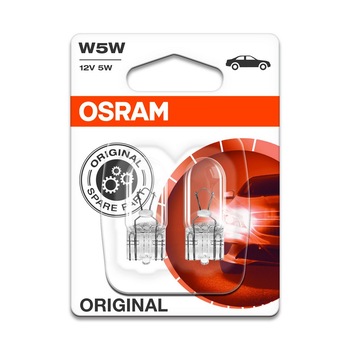 Set Bec 12V 5W W5W Original 2 buc. Osram Set Bec 12V 5W W5W Original 2 buc. Osram