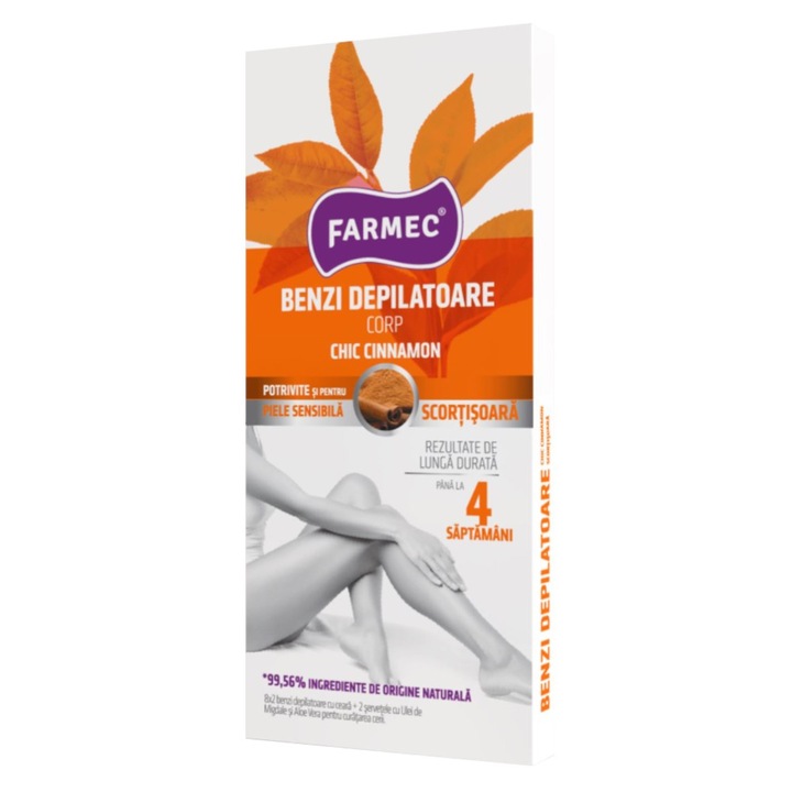 Set 3 x Benzi Depilatoare pentru Corp Farmec cu Scortisoara, 8 Benzi