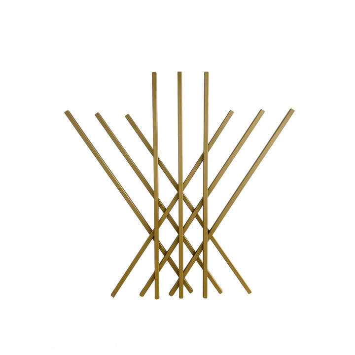 VICO Gold fém faliakasztó, ultra modern, absztrakt design, 9 felfüggesztési pont, 100x100x10 cm, arany