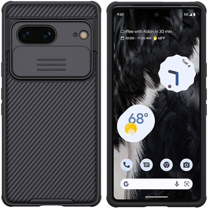 NILLKIN CamShield tok Google Pixel 7 telefonhoz – FEKETE