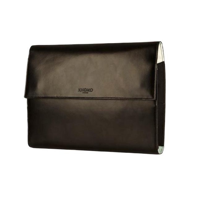 Geanta laptop, Knomo, Piele naturala, iPad mini, 10", Negru
