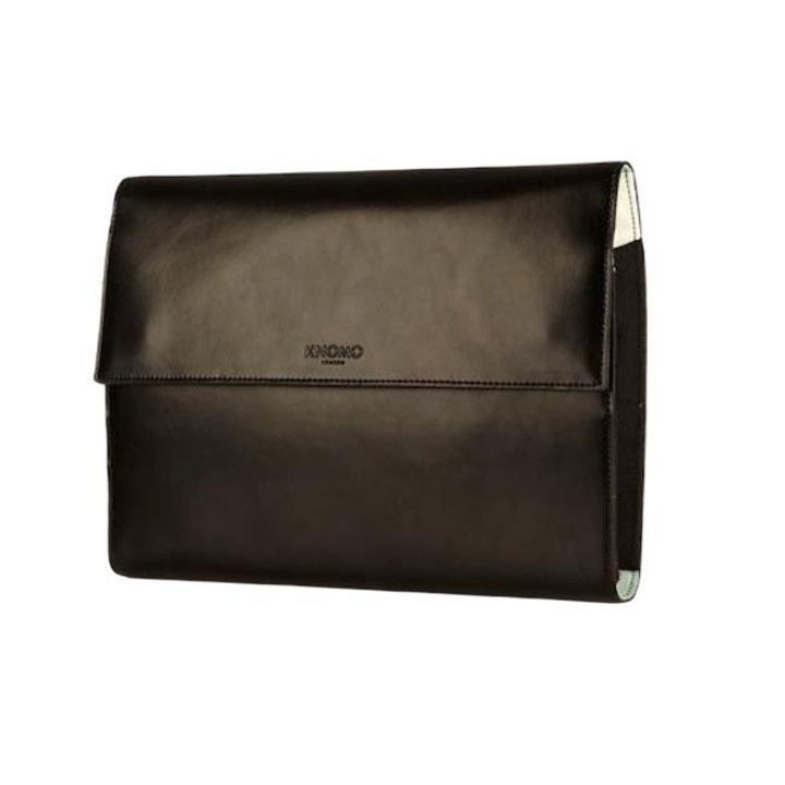 Geanta laptop, Knomo, Piele naturala, iPad mini, 10", Negru