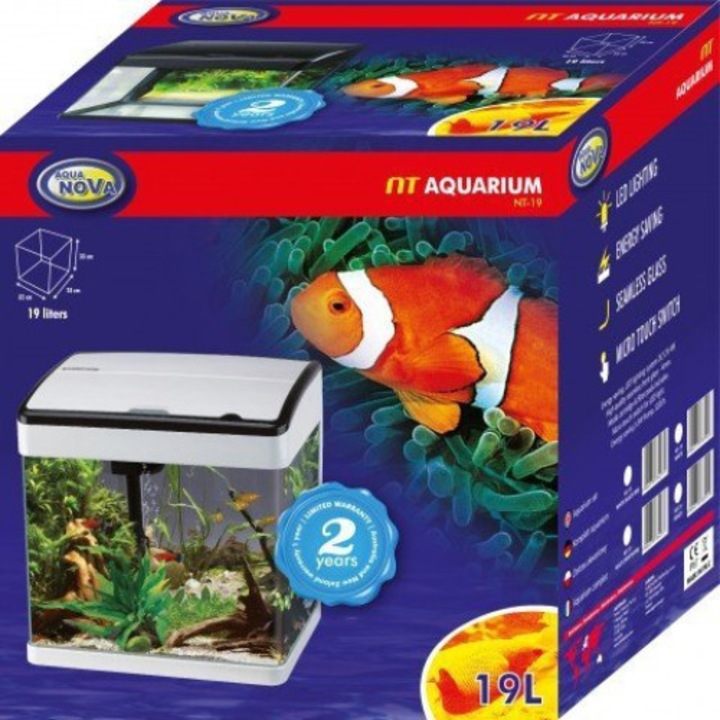 Аквариум комплект, Aqua Nova, 19 л, LED, 4W, черен