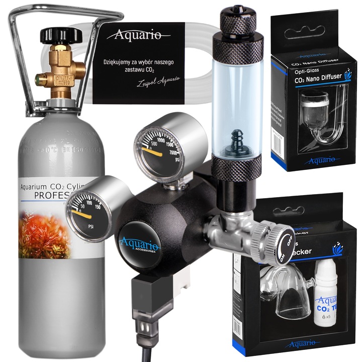 Set CO2 pentru acvarii, Aquario, Blue Professional, Butelie de 2L