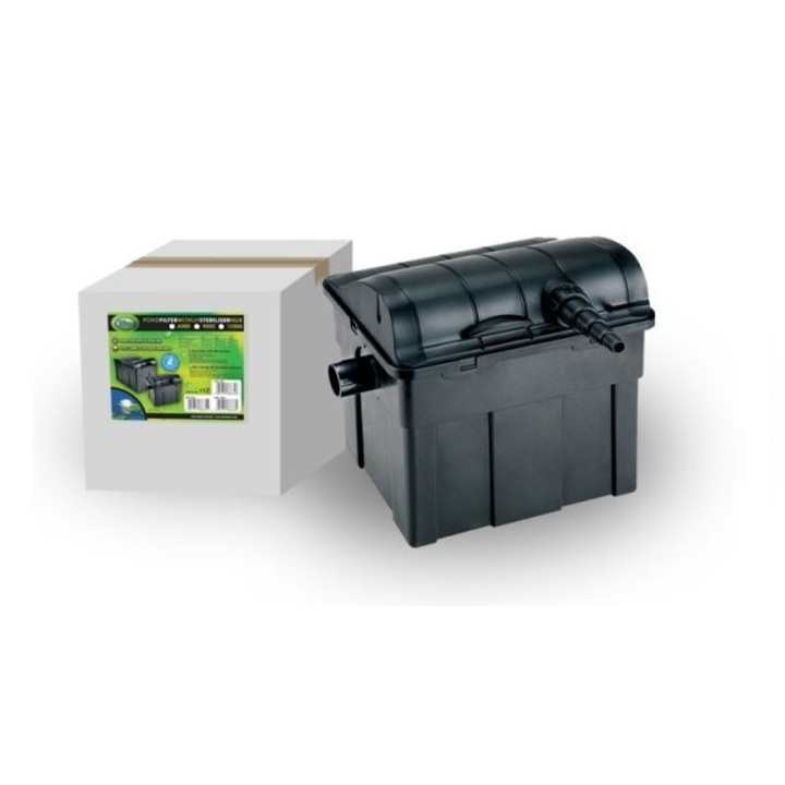 Filtru pentru acvariu Aqua Nova NUB-6000, UV 9W, capacitate 38L, 380x280x383mm