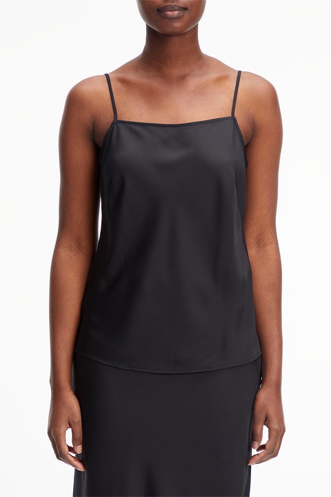 CALVIN KLEIN, Топ с регулиращи се тънки презрамки, Черен, M