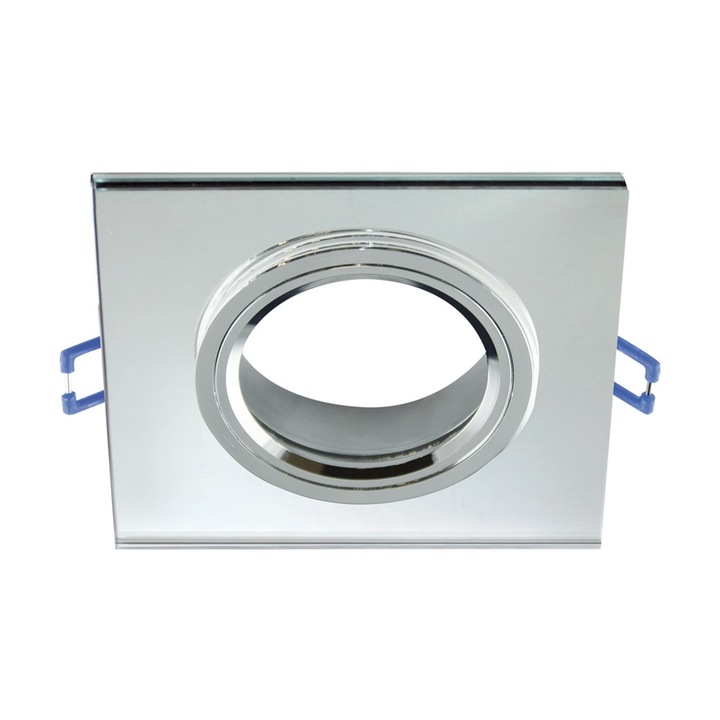 Spot LED Struhm, oprawa suflata patrata, transparent/chrom, 9x9x2.5cm, set