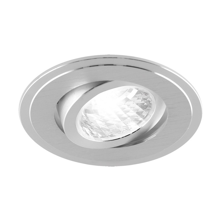 Spot de tavan rotund, Struhm, LED, aluminiu, argintiu, 28x92x92mm