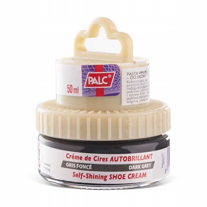 Set 2 x Crema pentru pantofi din piele, Palc, 50 ml, Gri inchis