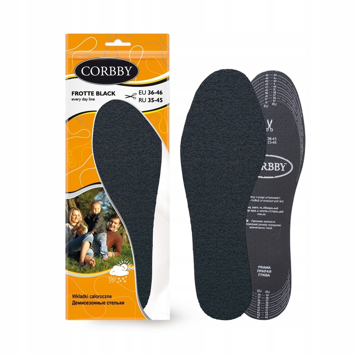 Set 2 branturi anti-transpiratie Corbby, Negru, 36-46 EU