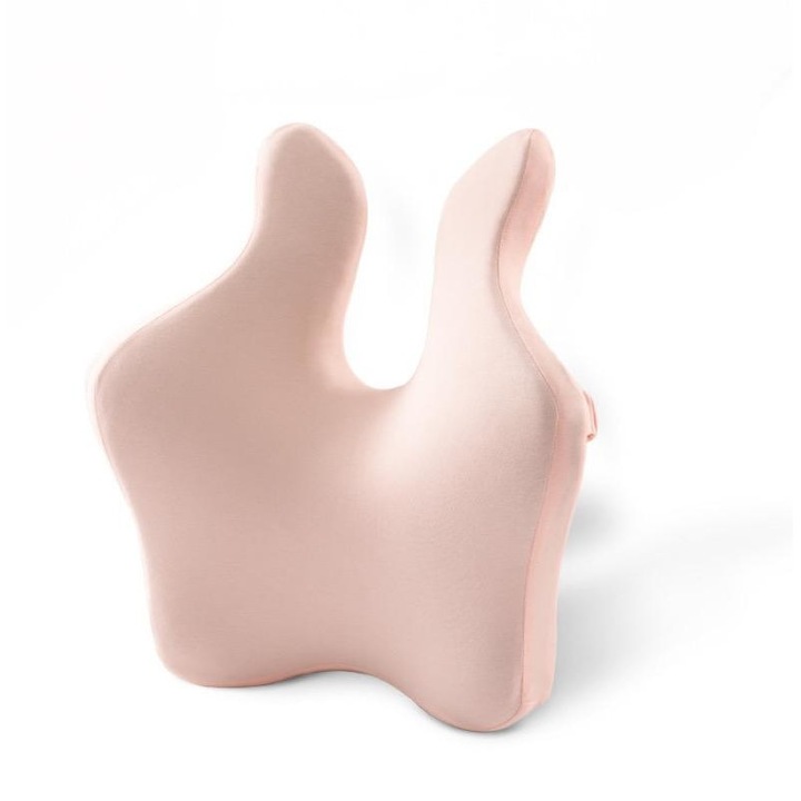 Perna ortopedica pentru spate din spuma cu memorie, sustinere lombara, LEAXOR ®, Roz