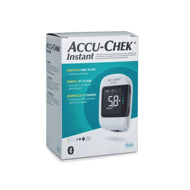 Glucometru, Accu Chek Instant, cu 10 teste si 10 ace, mmol/l