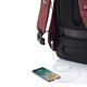 Rucsac Bobby Hero mini, XD, antifurt, compartimente laptop 13.3" si tableta 12.9", materiale sustenabile, protectie impotriva taierii, rezistent la apa, 10,5 L, burgundy, bandana Empath inclusa