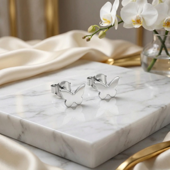 Cercei fluture din argint rodinat, ARTOR, CS27