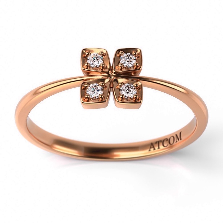 Годежен пръстен от розово злато Makerel