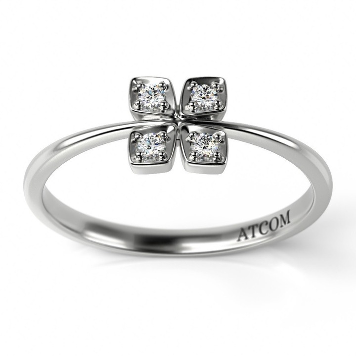 Годежен пръстен от бяло злато, модел Makerel