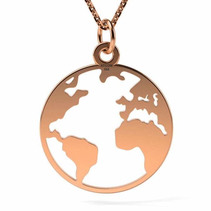 Föld modell rózsaszín arany nyaklánc