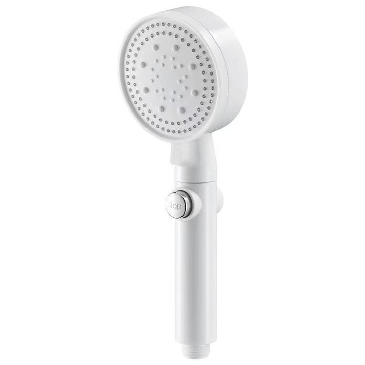 Para de dus cu presiune, multifunctionala, 5 functii, Buton On/Off, Alb