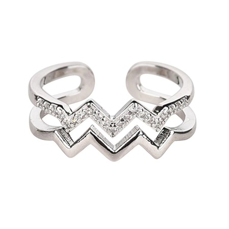 Dublu set diamant inima inima val linie inel - eMAG.ro
