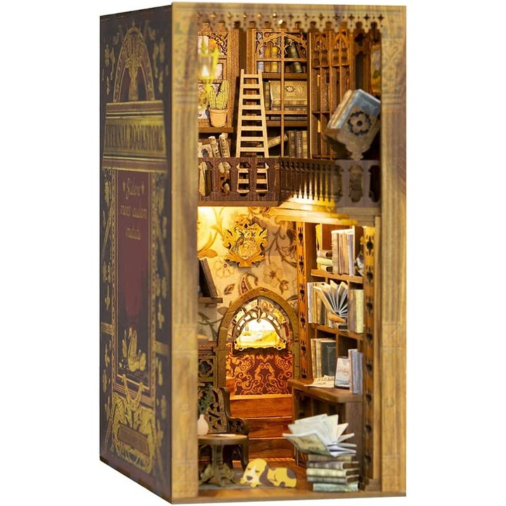 Cutebee 3D Puzzle, Miniatűr ház Könyvkuckó DYI Eternal Bookstore, 172 db-os