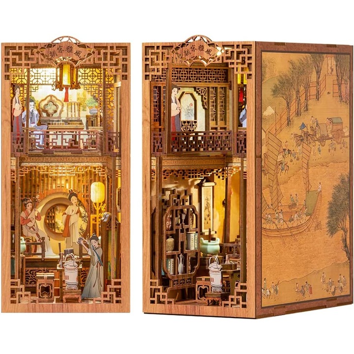 Cutebee 3D Puzzle, Miniatűr ház Könyvkuckó DYI Elegant Song, 239 db-os