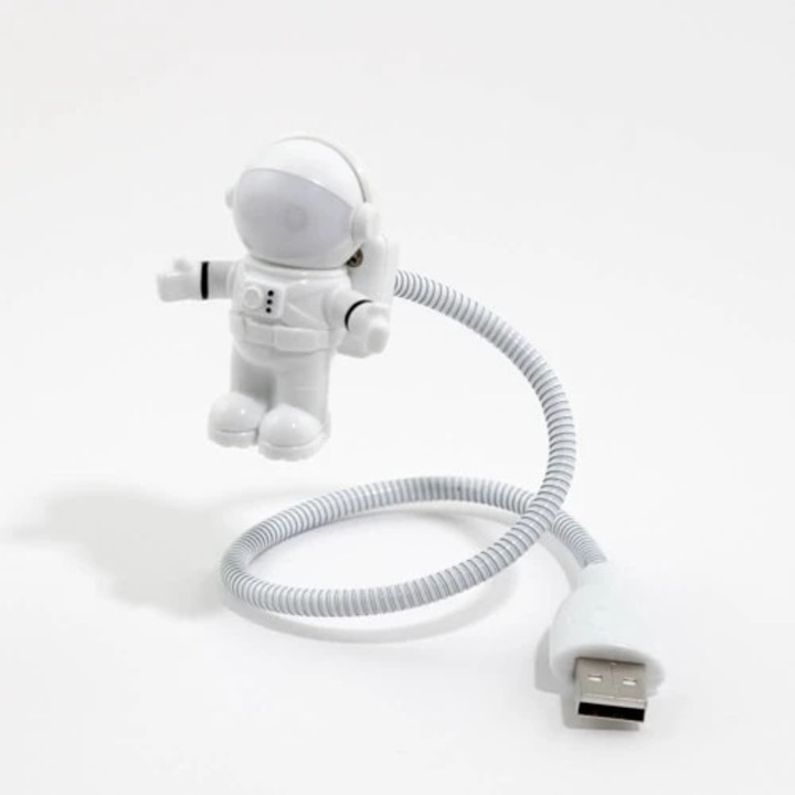 Űrhajós Led Lámpa USB Csatlakozóval Flexibilis Szárral - menő kiegészítő az asztalon