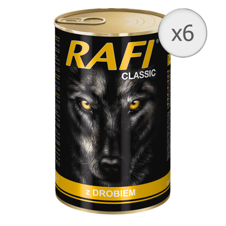 Rafi Classic kutyatáp szószban, baromfi, 6 x 1240 g