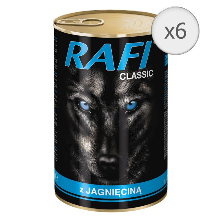 Rafi Classic kutyatáp szószban, bárány, 6 x 1240 g