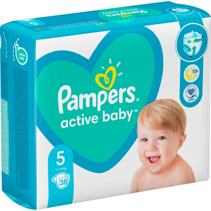 Пелени Pampers Active Baby, размер 5, 11-16 кг, 38 бр.