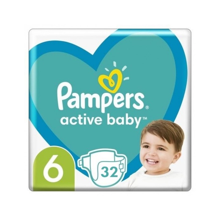 Пелени Pampers Active Baby, размер 6, 13-18 кг, 32 бр.