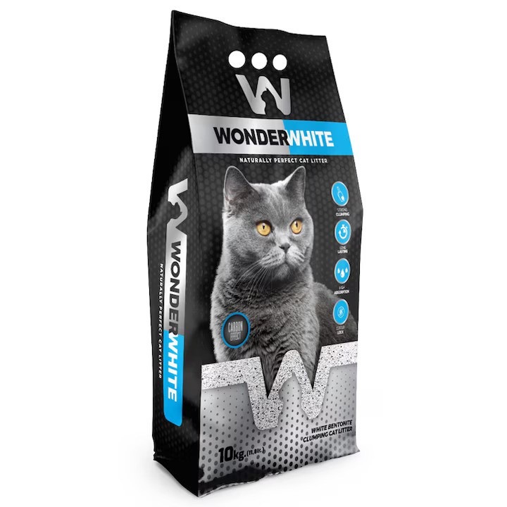 Bentonita extra alba, cu efect de Carbune Activ, Wonder White, 5,9 L, 5kg