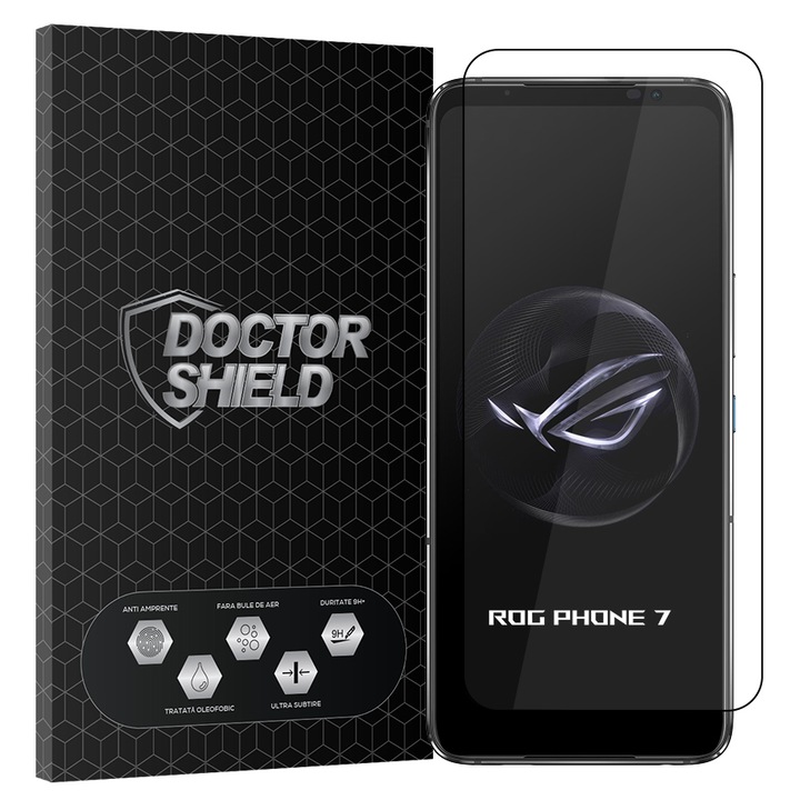 Стъклен протектор Dr.Shield, съвместим ASUS ROG Phone 7, пълно лепило, професионална защита