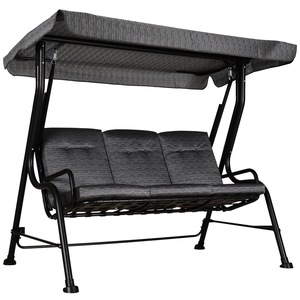 Leagan de gradina, Outsunny, Otel/ Textil, 200 x 120 x 170 cm, Negru