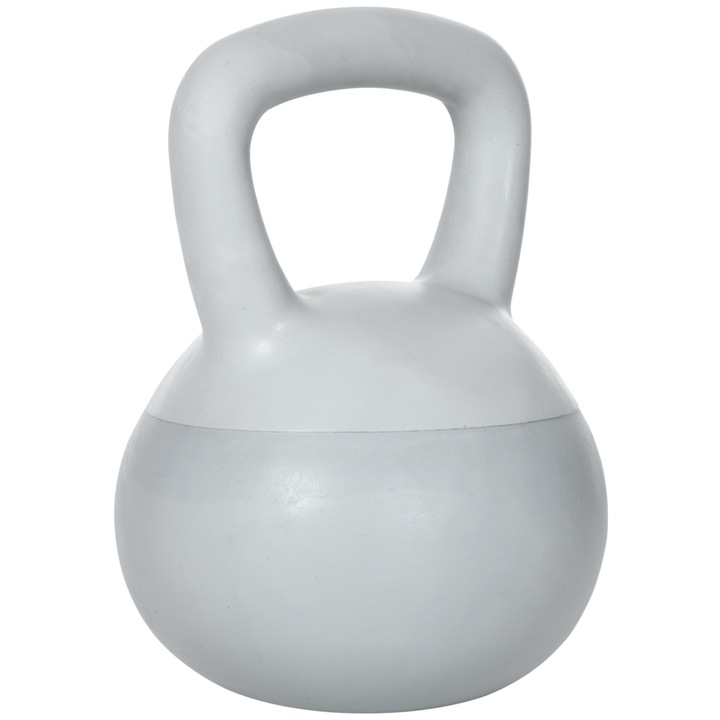 Kettlebell, Sportnow, PVC, 4kg, 19x19x26 cm, Gri