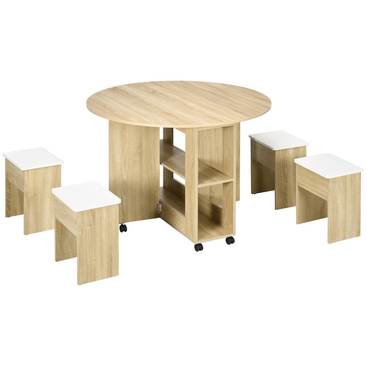 Set masa/scaune, Homcom PAL, Maro