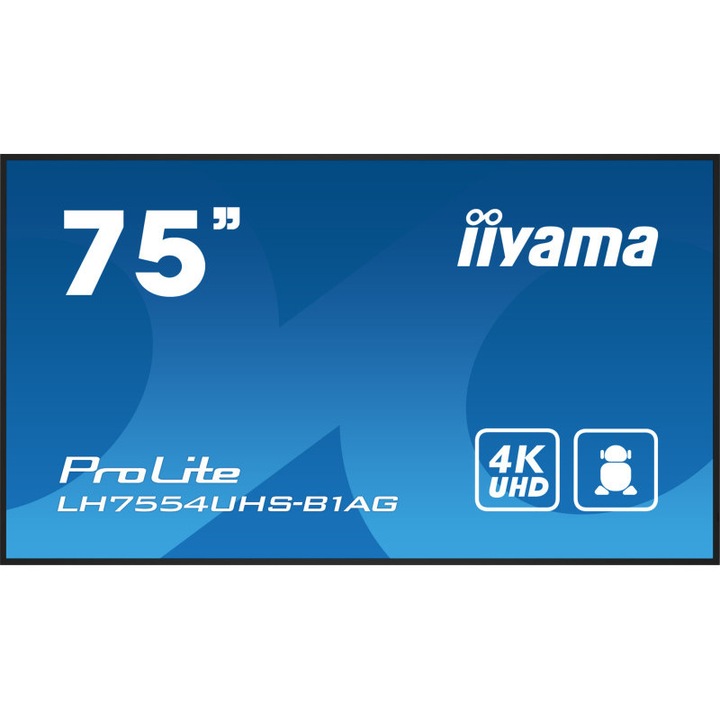 Monitor iiyama ProLite LH7554UHS-B1AG 75" IPS LED 4K/VGA, HDMI, DP, DVI/Android, WiFi, 24/7, FailOver