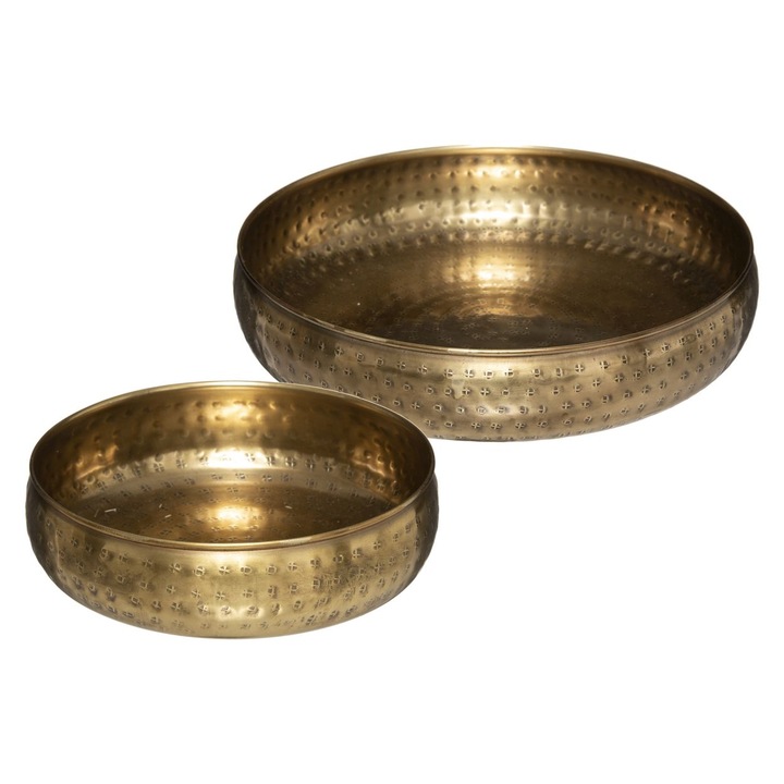 Set 2 tavi decorative, Atmosphera Createur d'interieur, Metal, Auriu