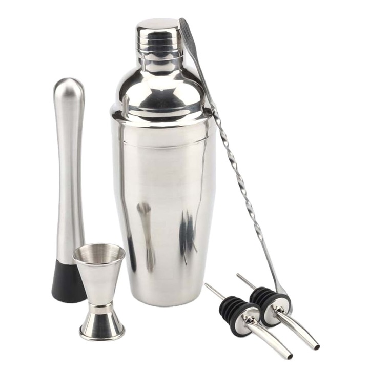 Koktélkészlet, ZakupyTV, Rozsdamentes acél, Ezüst