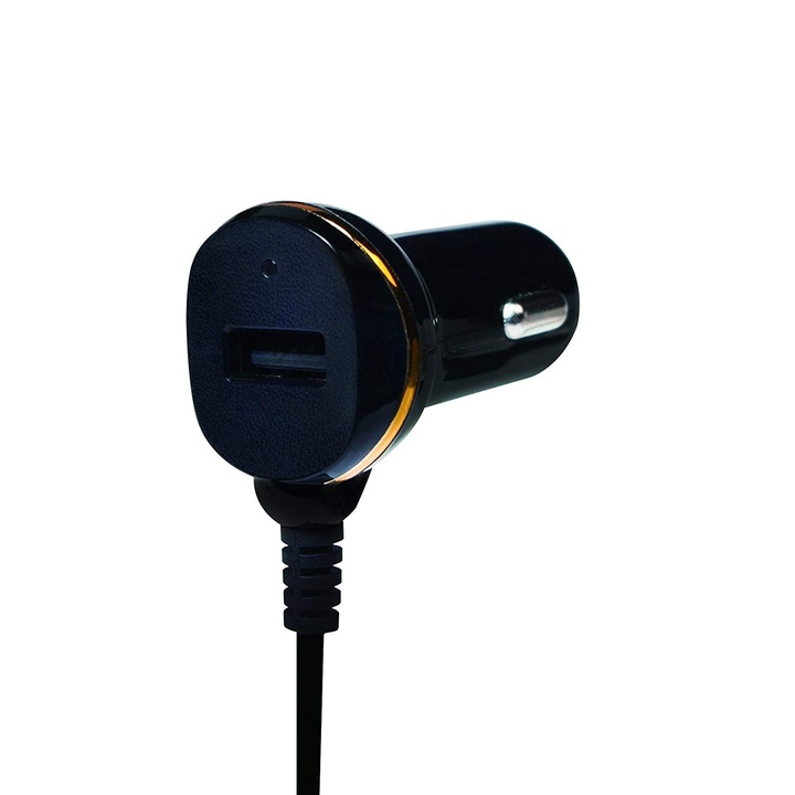 Зарядно устройство за кола Logilink, PA0147, 2 x USB, 1 x USB, Кабел micro-USB x USB, 0,4 м, Макс. 2,1 A, Черен